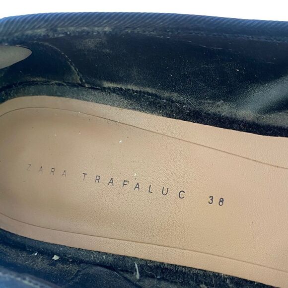 Zara Velvet Trafaluc Beetle/Bee Embellished  shoes limited edition SZ 38 - Picture 6 of 10